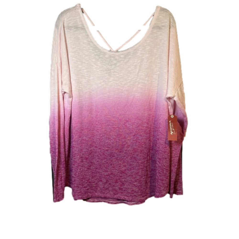 NWT ARIZONA Size XXL Ombre Pink Blush Long Sleeve Knit Top